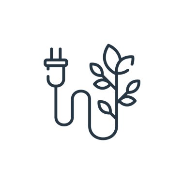 Ekoloji konseptinden ikon vektörü. Tak düzenlenebilir vuruşun ince çizgisi. Web ve mobil uygulamalarda kullanmak için doğrusal işaret, logo, yazdırma ortamı.