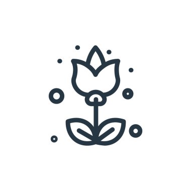 Bahar konseptindeki bitki ikonu vektörü. Kurgulanabilir bitki felcinin ince bir çizgisi. Web ve mobil uygulamalarda kullanmak için flora lineer işareti, logo, yazdırma ortamı.