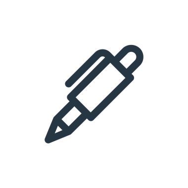 Eğitim konseptinden kalem ikonu vektörü. İnce çizgili, düzenlenebilir bir kalem darbesi. Web ve mobil uygulamalarda kullanmak için kalem doğrusal işareti, logo, yazdırma ortamı.