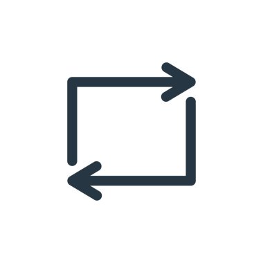 Ok konseptinden simge vektörünü yeniden yükle. Düzenlenebilir inmenin ince çizgisi. Web ve mobil uygulamalar, logo ve yazdırma ortamlarında kullanmak için doğrusal işareti yeniden yükle.