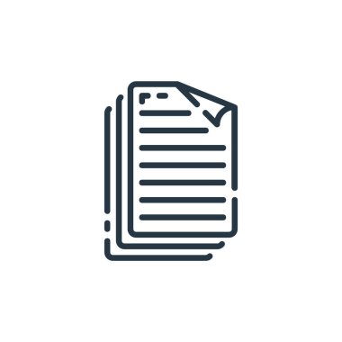 belge konseptinden belge ikonu vektörü. Düzenlenebilir felcin ince çizgisi. dokümanlar web ve mobil uygulamalarda kullanmak için doğrusal imza, logo, yazdırma ortamı.