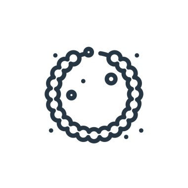 Mücevher konseptinden bilezik ikonu vektörü. İnce çizgili, düzenlenebilir bir bilezik darbesi. Web ve mobil uygulamalarda kullanmak için bileklik doğrusal işareti, logo, yazdırma ortamı.