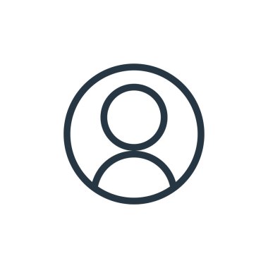 Pazarlama ve eğlence konseptinden kullanıcı profili ikonu vektörü. Kullanıcı profili düzenlenebilir vuruşun ince çizgisi. Web ve mobil uygulamalarda kullanmak için kullanıcı profili doğrusal işareti, logo, yazdırma ortamı.