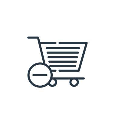 Pazartesileri siber pazartesiden kalma ikon vektör alışverişi. İnce çizgili düzenlenebilir tramvay felci çizgisi. Web ve mobil uygulamalar, logo ve yazdırma ortamlarında kullanım için alışveriş arabası doğrusal işareti.