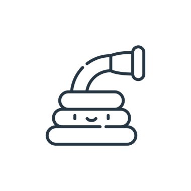 İlkbahar konseptinden su hortumu ikonu vektörü. Düzenlenebilir su hortumu vuruşunun ince bir çizgisi. Ağ ve mobil uygulamalarda kullanmak için su hortumu doğrusal işareti, logo, yazdırma ortamı.