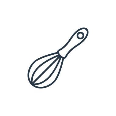 whisk icon vector from bakery concept. Thin line illustration of whisk editable stroke. whisk linear sign for use on web and mobile apps, logo, print media. clipart