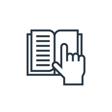 Kitap ve belge konseptinden kitap ikonu vektörünü aç. Düzenlenebilir açık kitap vuruşunun ince bir çizgisi. Web ve mobil uygulamalarda kullanmak için açık kitap doğrusal işareti, logo, yazdırma ortamı.