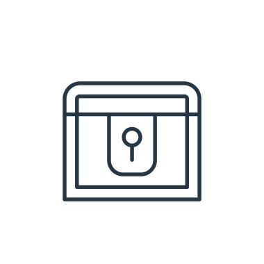 Mücevher konseptinden göğüs ikonu vektörü. Göğüs düzenlenebilir inmenin ince bir çizgisi. Web ve mobil uygulamalarda kullanım için göğüs doğrusal işareti, logo, yazdırma ortamı.