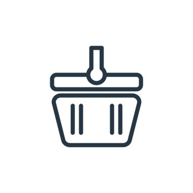 Bahar konseptinden alışveriş septi ikonu vektörü. Alışveriş sepeti düzenlenebilir vuruşunun ince bir çizgisi. Web ve mobil uygulamalarda kullanım için alışveriş sepeti doğrusal işareti, logo, yazdırma ortamı.