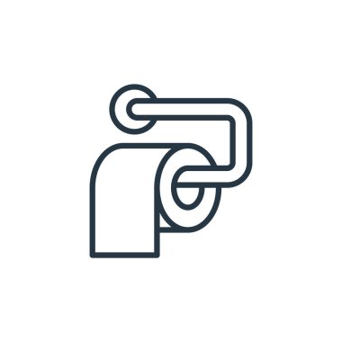 Tuvalet aksesuarları konseptinden doku yuvarlama ikonu vektörü. Düzenlenebilir dokunun ince bir çizgisi. Web ve mobil uygulamalar, logo ve yazdırma ortamlarında kullanmak için doku yuvarlama doğrusal işareti.