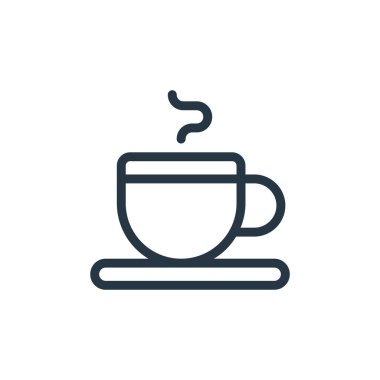 Yaşlılık konseptinden kahve ikonu vektörü. Düzenlenebilir kahve felcinin ince bir çizgisi. Web ve mobil uygulamalarda kullanmak için kahve doğrusal işareti, logo, yazdırma ortamı.