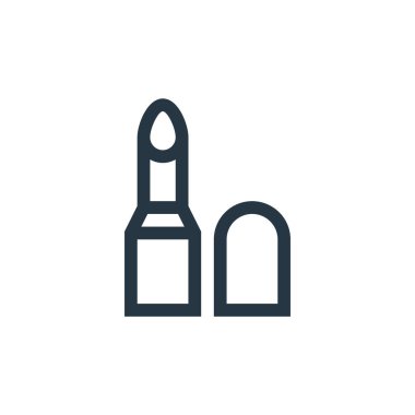 Anneler Günü konseptindeki ruj ikonu vektörü. Düzenlenebilir ruj vuruşunun ince çizgisi. Web ve mobil uygulamalarda kullanmak için ruj çizgisel işareti, logo, yazdırma ortamı.