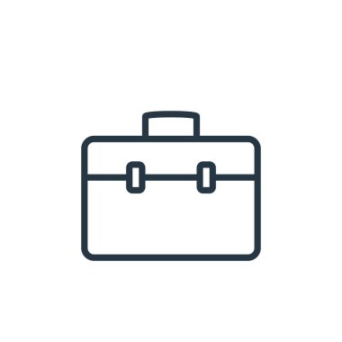 Busines ve Finace konseptinden evrak çantası ikonu vektörü. Düzenlenebilir evrak çantasının ince bir çizgisi. Web ve mobil uygulamalarda kullanmak için evrak çantası doğrusal işareti, logo, yazdırma ortamı.