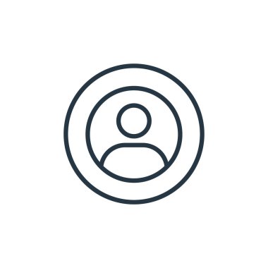 çevrimiçi öğrenme kavramından kullanıcı simgesi vektörü. Düzenlenebilir vuruşun ince çizgisi. Web ve mobil uygulamalarda kullanmak için kullanıcı doğrusal işareti, logo, yazdırma ortamı.