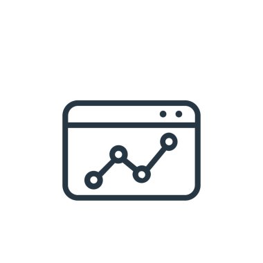 İstatistikler seo konseptinden ikon vektörü. Düzenlenebilir inme istatistiklerinin ince çizgisi. Web ve mobil uygulamalarda kullanmak için istatiksel işaret, logo, yazdırma ortamı.