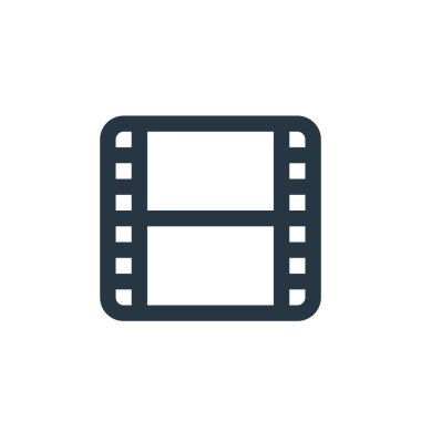 Ekommerce ui konseptinden bir film ikonu vektörü. Düzenlenebilir felcin ince bir çizgisi. Web ve mobil uygulamalarda kullanım için doğrusal film işareti, logo, yazdırma ortamı.