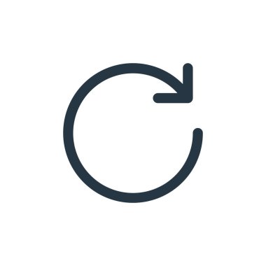 Metin düzenleyici kavramından sağ simge vektörünü döndür. İnce çizgili, düzenlenebilir sağ vuruş çizgisi. Web ve mobil uygulamalar, logo ve yazdırma ortamlarında kullanmak için sağ doğrusal işareti döndür.