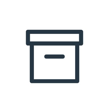 İş ve yönetim konseptindeki simge vektörünü arşivle. Düzenlenebilir darbenin ince çizgisi. Web ve mobil uygulamalarda kullanmak için arşiv doğrusal işareti, logo, yazdırma ortamı.