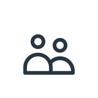 İnsanlar e-posta kavramından ikon vektörü. Düzenlenebilir felcin ince bir çizgisi. insanlar web ve mobil uygulamalarda kullanmak için doğrusal imza, logo, yazdırma ortamı.