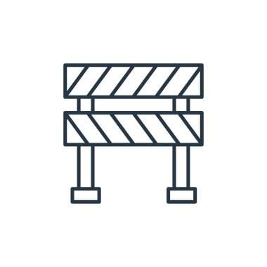 Yarış konseptinden yol engelleme ikonu. İnce çizgili, düzenlenebilir felç çizgisi. Web ve mobil uygulamalarda kullanım için yol engelleme işareti, logo, yazdırma ortamı.