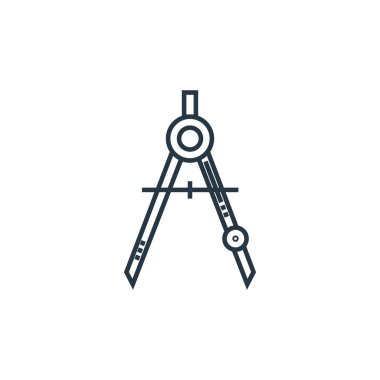 Okul konseptinden pusula ikonu vektörü. Düzenlenebilir pusula vuruşunun ince çizgisi. Web ve mobil uygulamalarda kullanmak için pusula işareti, logo, yazdırma ortamı.