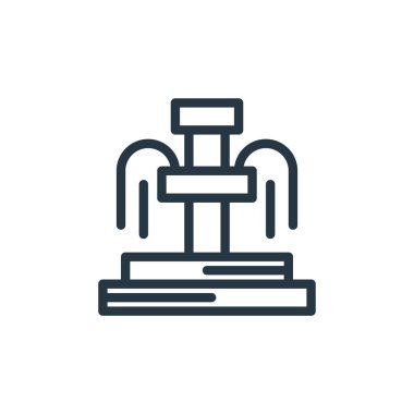 Su parkı konseptinden ikon vektörü. Düzenlenebilir fıskiyenin ince çizgisi. Web ve mobil uygulamalarda kullanmak için fıskiyeler doğrusal işareti, logo, yazdırma ortamı.