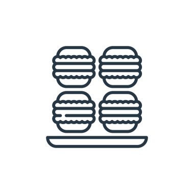 Kutlama konseptinden simge vektörü. Düzenlenebilir makaron felcinin ince bir çizgisi. Web ve mobil uygulamalarda kullanmak için macaron doğrusal işareti, logo, yazdırma ortamı.