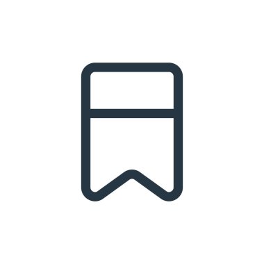 kullanıcı arayüzü kavramından yer imi simgesi vektörü. Yer imi düzenlenebilir vuruşunun ince çizgisi. Web ve mobil uygulamalarda kullanmak için yer imi doğrusal işareti, logo, yazdırma ortamı.