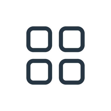 ızgara simgesi vektörü arayüz kavramından. Düzenlenebilir felcin ince bir çizgisi. ağ ve mobil uygulamalarda kullanmak için ızgara doğrusal işareti, logo, yazdırma ortamı.