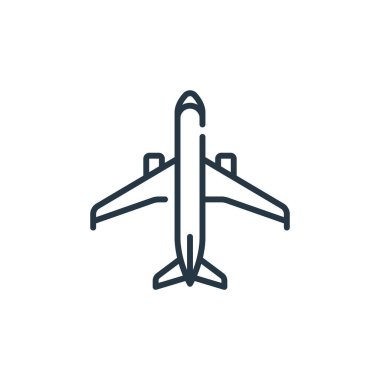 Havacılık konseptinden yolcu ikonu vektörü. Düzenlenebilir yolcu felcinin ince bir çizgisi. Web ve mobil uygulamalarda kullanmak için yolcu doğrusal işareti, logo, yazdırma ortamı.