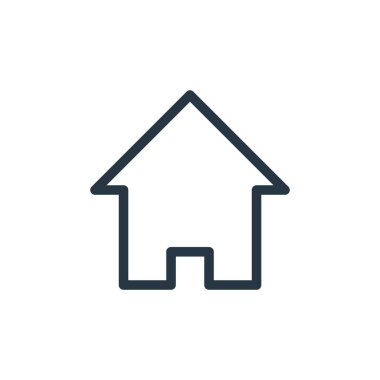 Pazarlama ve eğlence konseptinden ev ikonu vektörü. Düzenlenebilir inmenin ince bir çizgisi. Web ve mobil uygulamalarda kullanım için ev doğrusal işareti, logo, yazdırma ortamı.