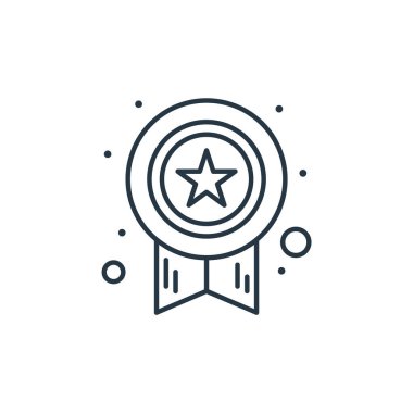 Dijital pazarlama konseptinden ödül ikonu vektörü. İnce çizgili, düzenlenebilir felç çizgisi. Web ve mobil uygulamalarda kullanım için ödül doğrusal işareti, logo, yazdırma ortamı.