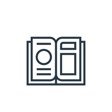 Kitap ve belge konseptinden fotoğraf kitabı ikonu vektörü. Düzenlenebilir fotoğraf kitabı vuruşunun ince çizgisi. Web ve mobil uygulamalarda kullanmak için fotoğraf kitabı doğrusal işareti, logo, yazdırma ortamı.