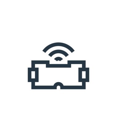 Kablosuz teknoloji konseptinden VR gözlük ikonu vektörü. VR gözlükleri düzenlenebilir felcin ince bir çizgisi. Web ve mobil uygulamalarda kullanmak için vr gözlük doğrusal işareti, logo, yazdırma ortamı.
