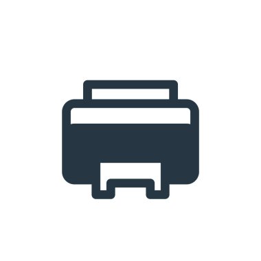Yazıcı ve faks konseptinden bilgisayar yazıcısı simgesi vektörü. Bilgisayar yazıcısının düzenlenebilir vuruşunun ince çizgisi. Web ve mobil uygulamalarda kullanmak için bilgisayar yazıcısı doğrusal işareti, logo, yazdırma ortamı.