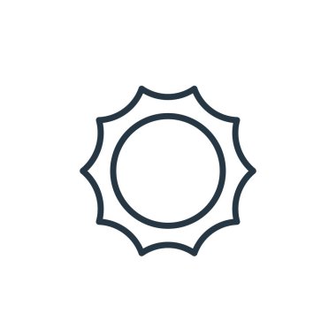 Evrenden gelen güneş ikonu vektörü. Düzenlenebilir güneş çarpmasının ince çizgisi. Web ve mobil uygulamalarda kullanmak için güneş doğrusal işareti, logo, yazdırma ortamı.