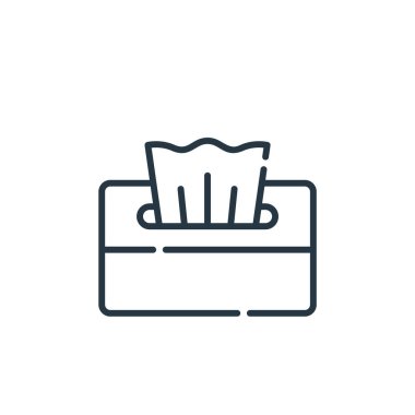 Düzenli hijyen konseptinden doku kağıt ikonu vektörü. Kağıt üzerinde düzenlenebilir felcin ince bir çizgisi. Web ve mobil uygulamalarda kullanmak için doku kağıdı doğrusal işareti, logo, yazdırma ortamı.