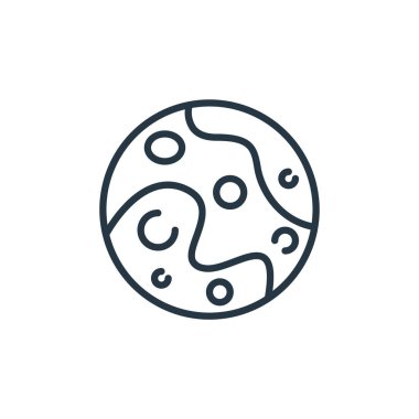 Pluto simge vektörü uzay konseptinden. Pluto düzenlenebilir felcin ince çizgisi. Web ve mobil uygulamalarda kullanmak için pluto lineer işareti, logo, yazdırma ortamı.