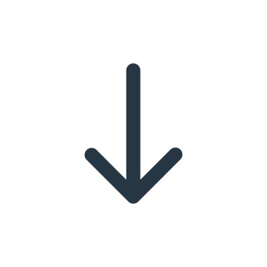 ok kavramından simge vektörünü indir. Düzenlenebilir felcin ince bir çizgisi. Web ve mobil uygulamalar, logo ve yazdırma ortamlarında kullanım için aşağı doğrusal işaret.