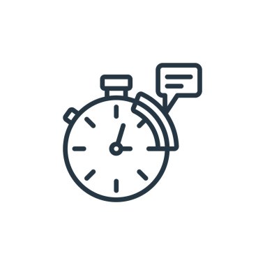 Etkinlik yönetim kavramından zaman simgesi vektörü. Zaman düzenlenebilir felcin ince bir çizgisi. Web ve mobil uygulamalarda kullanmak için zaman doğrusal işareti, logo, yazdırma ortamı.