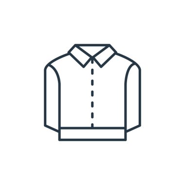 Dikiş konseptinden tişört ikonu vektörü. İnce çizgili, düzenlenebilir felç çizgisi. Web ve mobil uygulamalarda kullanmak için gömlek doğrusal işareti, logo, yazdırma ortamı.