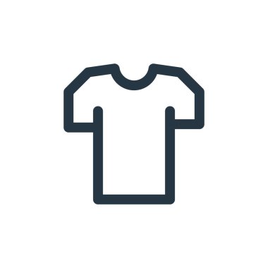 Stil aksesuar konseptinden tişört ikonu vektörü. İnce çizgili, düzenlenebilir felç çizgisi. Web ve mobil uygulamalarda kullanmak için gömlek doğrusal işareti, logo, yazdırma ortamı.