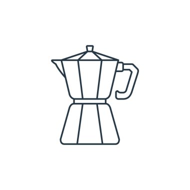 Kahve dükkanındaki Moka pot ikon vektörü. Moka pot düzenlenebilir felcin ince bir çizgisi. Web ve mobil uygulamalarda kullanmak için moka pot doğrusal işareti, logo, yazdırma ortamı.