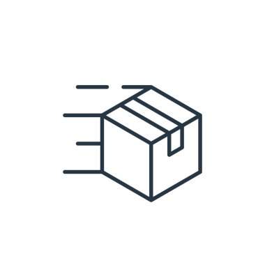 e ticaret konseptinden hızlı dağıtım ikonu vektörü. Düzenlenebilir inmenin ince çizgisi. Web ve mobil uygulamalarda kullanmak için hızlı dağıtım doğrusal işareti, logo, yazdırma ortamı.
