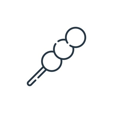 Şekerler ve şekerler konseptinden Dango ikon vektörü. Dango 'nun düzenlenebilir vuruşunun ince bir çizgisi. dango lineer işareti web ve mobil uygulamalarda, logoda, yazdırma ortamında.