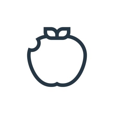 Peri masalı kavramından elma ikonu vektörü. İnce çizgili, düzenlenebilir elma çarpması. Web ve mobil uygulamalarda kullanmak için elma doğrusal işareti, logo, yazdırma ortamı.