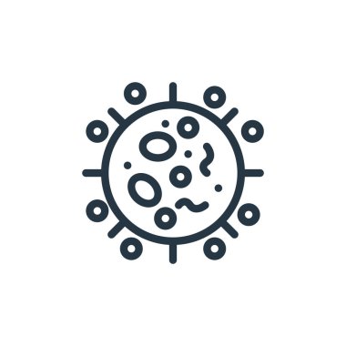 Tıbbi konseptten hücre ikonu vektörü. Hücre düzenlenebilir felcin ince bir çizgisi. Web ve mobil uygulamalarda kullanmak için hücre doğrusal işareti, logo, yazdırma ortamı.