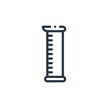 Laboratuvar konseptinden silindir simgesi vektörü. Silindir düzenlenebilir felcin ince çizgisi. Web ve mobil uygulamalarda kullanmak için silindir doğrusal işareti, logo, yazdırma ortamı.