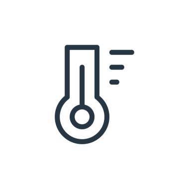 Tıp konseptinden termometre ikon vektörü. Termometre düzenlenebilir felcin ince çizgisi. Web ve mobil uygulamalar, logo ve yazdırma ortamlarında kullanmak için termometre doğrusal işareti.