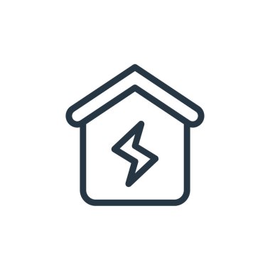Akıllı metinden enerji ikonu vektörü. Düzenlenebilir enerji vuruşunun ince çizgisi. Web ve mobil uygulamalarda kullanmak için enerji doğrusal işareti, logo, yazdırma ortamı.